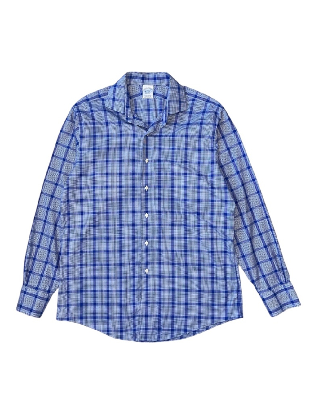 Brooks Brothers Regent Cotton Dress Shirt Blue White Check Men’s 16-35